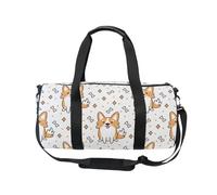 Mnsruu Sports Gym Bag with Shoulder Strap for Women Men Dog Breed Welsh Corgi on A White Background Duffle Bag Travel Training Workout Bag with Shoe Compartment for Overnight,Weekend