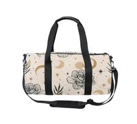 Mnsruu Sports Gym Bag with Shoulder Strap for Women Men Flower Moon Star Sun Vintage Duffle Bag Travel Training Workout Bag with Shoe Compartment for Overnight,Weekend
