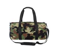 Mnsruu Sports Gym Bag with Shoulder Strap for Women Men Green Camo Woodland Camouflage Duffle Bag Travel Training Workout Bag with Shoe Compartment for Overnight,Weekend