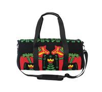 Mnsruu Sports Gym Bag with Shoulder Strap for Women Men Lovely Red Horse Floral Black Duffle Bag Travel Training Workout Bag with Shoe Compartment for Overnight,Weekend