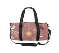 Mnsruu Sports Gym Bag with Shoulder Strap for Women Men Magical Sun Crescent Stars Astrology Duffle Bag Travel Training Workout Bag with Shoe Compartment for Overnight,Weekend