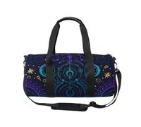 Mnsruu Sports Gym Bag with Shoulder Strap for Women Men Moon Star Witchy Blue & Purple Duffle Bag Travel Training Workout Bag with Shoe Compartment for Overnight,Weekend