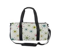 Mnsruu Sports Gym Bag with Shoulder Strap for Women Men Vintage Atomic Stars Duffle Bag Travel Training Workout Bag with Shoe Compartment for Overnight,Weekend