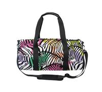 Mnsruu Sports Gym Bag with Shoulder Strap for Women Men Zebra with Colorful Wildlife Animals Duffle Bag Travel Training Workout Bag with Shoe Compartment for Overnight,Weekend
