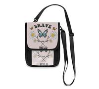 Mnsruu Spring Wild Butterfly and Daisy Travel Wallet Passport Holder Credit Card Gadget Holder Pouch Bag Unisex Crossbody Wallet Travel Neck Wallet with Adjustable Strap