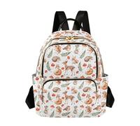 Mnsruu Squirrel Fox Hedgehog Forest Animals Mushrooms Backpack Women Laides Rucksack School Bags Lightweight Shoulder Bag Daypack for Womens, Ladies & Girls M