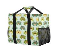 Mnsruu Standing Frog Reusable Grocery Bags Shopping Bags Kitchen Travel Tote Bag Washable Beach Bag