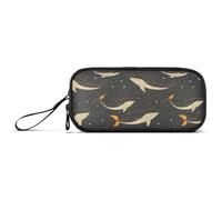 Mnsruu Starry Whale Star Black Pencil Case Large Capacity Pen Bag 3 Compartment Pencil Pouch Stationery for Office College School Teen Student Girl Boy