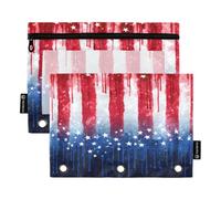 Mnsruu Stars American Flag Pencil Pouch for 3-Ring Binder Clear Pencil Case