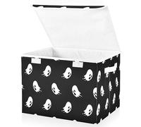 Mnsruu Storage Boxes with Lids, Alloween Spooky Ghosts Large Storage Basket Organizer Shelves Cube Bin Toy Clothes Underbed