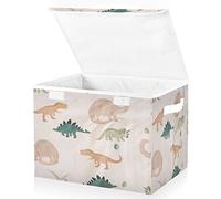 Mnsruu Storage Boxes with Lids, Dino Dinosaur T Rex Jurassic Large Storage Basket Organizer Shelves Cube Bin Toy Clothes Underbed