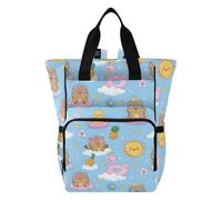 Mnsruu Summer Duckling Pattern Baby Diaper Bag Backpack Large Bag Waterproof Travel Diaper Bags for Moms and Dads