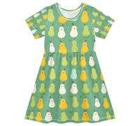 Mnsruu Summer Girl Dresses Happy Pear Toddler Short Sleeve A-line Dress Children Casual Sundress Multicoloured