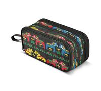 Mnsruu Swedish Dala Horse Large Capacity Pencil Case 3 Compartment Pouch Holder School Supplies Boys Girls
