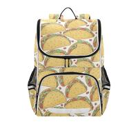 Mnsruu Taco Pattern Kids Backpack Rucksack Bag for School Girls & Boys, Cute School Bag for Kids, Kids Bookbag for Elementary with Reflective Strip