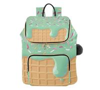 Mnsruu Teal Ice Cream Drip Iceshate A Backpack for Women Travel Anti Theft Rucksack Large Casual Daypacks Quilted Laptop Purse Ladies Fashion Handbag