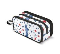 Mnsruu The Statue of Liberty Pencil Case, Large Capacity Pen Bag for Boys Girls 3 Compartment Pencil Pouch Students Stationery Organizer Marker Case for School Office Work