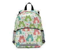 Mnsruu Toddler Backpack, Colorful Frogs Kids Nursery Bag Preschool