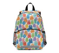 Mnsruu Toddler Backpack, Colorful Monsters Pattern Kids Nursery Bag Preschool