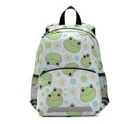 Mnsruu Toddler Backpack, Frog Daisy Flowers Kids Nursery Bag Preschool