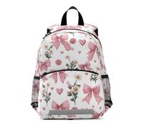 Mnsruu Toddler Backpack, Pink Bow Daisy Kids Nursery Bag Preschool