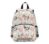 Mnsruu Toddler Backpack, Watercolor Farm Animals Kids Nursery Bag Preschool