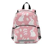 Mnsruu Toddler Backpack, White Bunny Easter Egg Kids Nursery Bag Preschool