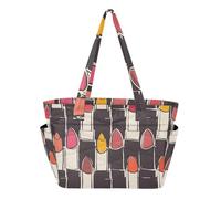 Mnsruu Tote Bag for Women Cartoon Happy Dachshund Large Capacity Shoulder Handbag with Zip and Compartments Quilted Work Bags for School Travel Beach