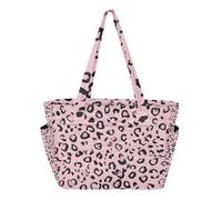 Mnsruu Tote Bag for Women Colorful Tie Dye Pink Large Capacity Shoulder Handbag with Zip and Compartments Quilted Work Bags for School Travel Beach