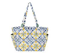 Mnsruu Tote Bag for Women Mushrooms Purple Magic Large Capacity Shoulder Handbag with Zip and Compartments Quilted Work Bags for School Travel Beach