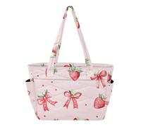 Mnsruu Tote Bag for Women Neon Mushroom Magic Potion Large Capacity Shoulder Handbag with Zip and Compartments Quilted Work Bags for School Travel Beach