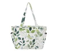 Mnsruu Tote Bag for Women Orca Wave Blue Whale Large Capacity Shoulder Handbag with Zip and Compartments Quilted Work Bags for School Travel Beach