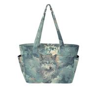 Mnsruu Tote Bag for Women Skeleton Magical Herbs Gothic Large Capacity Shoulder Handbag with Zip and Compartments Quilted Work Bags for School Travel Beach