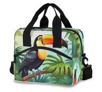 Mnsruu Toucan Tropical Bird Insulated Lunch Bag for Women Kids Reusable Leakproof Children's Cooler Bag Lunch Box Bags for Work School BBQ Picnic