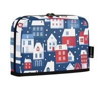 Mnsruu Town Houses and Streets Standing Pencil Case, Large Capacity Pen Bag for Boys Girls Multi-Layer Pen Pouch Pencil Holder Stationery Organizer for School Office Work