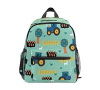Mnsruu Tractors Seamless Kids Backpack, Toddler Backpack Preschool Bag Kindergarten Schoolbag Nursery Travel Bag for Girl Boy