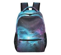 Mnsruu Travel Laptop Backpack, Blue Purple Galaxy Stars Backpack, Lightweight & Water Resistant School Rucksack for Teens Boys Girls Adult