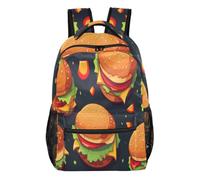 Mnsruu Travel Laptop Backpack, Hamburger Drk Green Backpack, Lightweight & Water Resistant School Rucksack for Teens Boys Girls Adult
