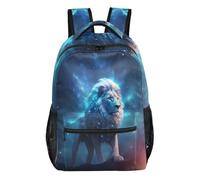 Mnsruu Travel Laptop Backpack, Stars Galaxy Lion Backpack, Lightweight & Water Resistant School Rucksack for Teens Boys Girls Adult