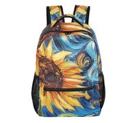 Mnsruu Travel Laptop Backpack, Sunflower in The Style Backpack, Lightweight & Water Resistant School Rucksack for Teens Boys Girls Adult