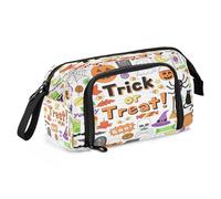 Mnsruu Trick Or Treat Pencil Case Large Capacity Pencil Pouch Stationery Bag for Office School