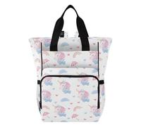 Mnsruu Unicorn Rainbow Umbrella Pattern Baby Diaper Bag Backpack Large Bag Waterproof Travel Diaper Bags for Moms and Dads