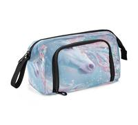 Mnsruu Unicorn's Face Fairy Tale-Style Gradual Soft Light Pattern Big Capacity Pencil Case Pouch Pen Case Pencil Box Stationery Office Organizer Bag for Boys Girls