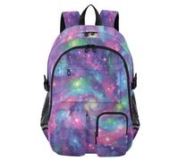 Mnsruu Universe Planet Galaxy Night School Backpack with Laptop Compartment, Big School Bag for Teenager Girls Boys, 17.5 Travel Rucksack Backpack for School Casual Daypacks College Work