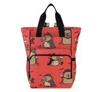 Mnsruu Vampire Capybara Pattern Baby Diaper Bag Backpack Large Bag Waterproof Travel Diaper Bags for Moms and Dads