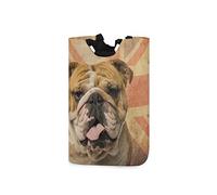 Mnsruu Vintage English Bulldog Laundry Basket Collapsible Laundry Hamper with Handle Foldable Laundry Bin
