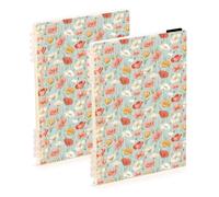 Mnsruu Vintage Poppy Floral Spiral Notebook Journals 2 Pack, Hardcover Lined Journal for Women, A5 College Ruled Notebooks for Journaling Writing Work Office School 5.7x8.3 Inch