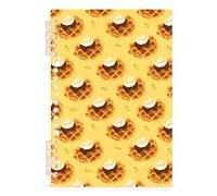 Mnsruu Waffle Ice Cream Spiral Notebook Journals 1 Pack, Hardcover Lined Journal for Women, A5 College Ruled Notebooks for Journaling Writing Work Office School 5.7x8.3 Inch