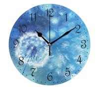 Mnsruu Wall Clock Dandelion Bubbles, Silent Non-Ticking Decorative Wall Clocks Battery Operated 25x25cm