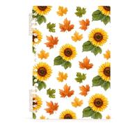Mnsruu Watercolor Sunflower Maple Leaf Spiral Notebook Journals 1 Pack, Hardcover Lined Journal for Women, A5 College Ruled Notebooks for Journaling Writing Work Office School 5.7x8.3 Inch